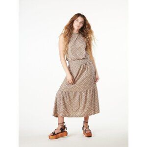 Nation Ltd Barrett Sleeveless Floral Midi Dress Anthro Smocked Waist Pima Cotton